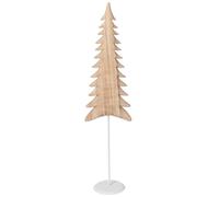 J-line Arbre sur Base - Bois de Paulownia - Blanc/Naturel - Large