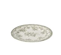 J-Line Assiette fleurs - céramique - vert foncé/blanc - small - set de 6