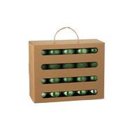 J-Line boules de Noël - plastique - vert émeraude - boîte de 40