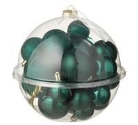 J-Line boules de Noël - plastique - vert foncé - boîte de 24