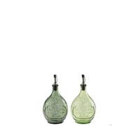 J-Line Bouteille Rond - verre - vert olive/vert clair - 2 pièces