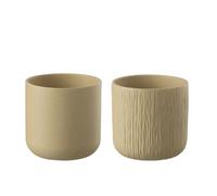 J-Line cache-pot Gen - céramique - beige - XL - 2 pièces - Ø 20.5 cm