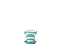 Paris Prix Cache-pot Granada Rayure - Céramique avec soucoupe, rayé, 21 cm, bleu aqua