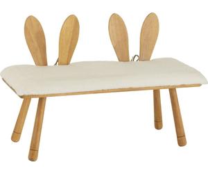 J-line - Chaise Oreille d'Enfant Lapin 2 personnes bois naturel - 90x36x58,5cm