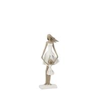 Paris Prix - Statuette déco Yes I Do 33 cm Blanc et Taupe
