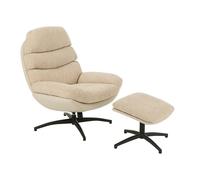 J-Line Fauteuil Relax + Repose Pied Metal/Multiplex Gris/Noir