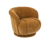 J-line Fauteuil tournant - contreplaqué/Tissu - Jaune Moutarde