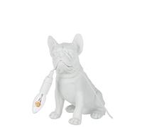 J-Line lampe Bulldog - polyrésine - blanc