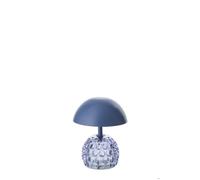 J-Line Lampe de Table Champignon - métal/verre - bleu