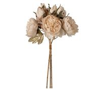 J-Line pivoines - polyester - écru - lot de 3