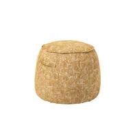 J-line Pouf Alex - contreplaqué/Tissu - Ocre