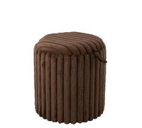 J-line Pouf avec Couvercle côtelé - MDF - Marron