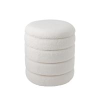 J-line Pouf avec Couvercle - MDF - Blanc