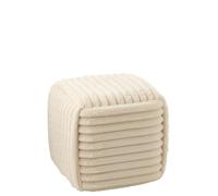 J-Line Pouf côtelé - MDF - Beige