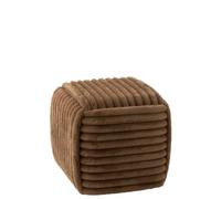 J-Line Pouf côtelé - MDF - Marron
