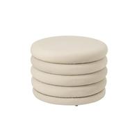 J-line Pouf Mich - contreplaqué/Tissu - écru