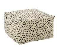 J-Line Pouf Motif Dalmatien - Polyester - Blanc/Noir