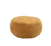 J-line Pouf Rond - contreplaqué/Tissu - Jaune Moutarde