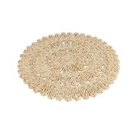 J-Line set de table Fleur ronde + cercles - jute - naturel - 6 pièces