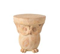 J-Line Table d’appoint Hibou - oxyde de magnésium - Beige
