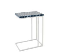 J-Line Table D'appoint Rectangle Carreaux - métal - Bleu/Blanc