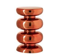 J-Line Tabouret Brillant Rond - métal - Orange Fluo