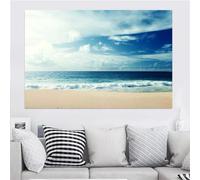 JACBON Impression de paysage de vagues de mer bleue, décoration d'intérieur moderne, images murales pour salon, peintures sur toile HD imprimées 80x140 cm sans cadre
