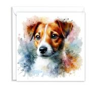 Jack Russell Carte de vœux artistique vierge Motif chien aquarelle