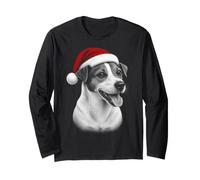 Jack Russell Terrier - Chien Mignon avec Bonnet de Noël Rouge Manche Longue