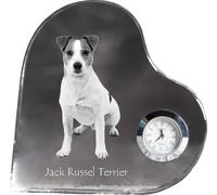 Jack Russell Terrier - horloge en cristal avec photo du chien, étagères en forme de cœur avec horloge, horloge sur pied personnalisée de la marque Art-Dog