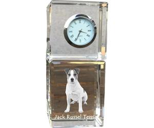Jack Russell Terrier - horloge en cristal avec photo, photo du chien dans le cristal, horloge de table personnalisée de la marque Art-Dog