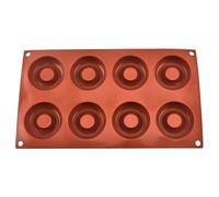 JACKANNA Lot de 2 moules à donut en silicone, matériau en silicone alimentaire, sûr, pour gâteaux, biscuits, bagels, muffins (8 cavités)