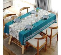 JACKANNA Nappe de table en PVC résistante à l'eau, à l'huile et aux brûlures Nappe lavable pour café rectangulaire avec épaisseur Tissus de table (Style 4, 80 * 120cm)