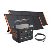 Jackery E2000 Plus v2 Station Électrique Avec 2x 200W & Câble 5m | Batterie LiFePO4 2 048 Wh, 2 400 W continus, UPS 10 ms et capacité extensible à 12 kWh pour le camping et le jardin