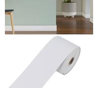 jackfru 5m de Plinthe souple autocollante, largeur : 10 cm, moulure flexible, profilé de transition de sol, plinthes, plafonds muraux, grain de bois de marbre (blanc)