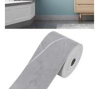 jackfru Plinthe souple large et épaisse - 10 m - Bande décorative flexible autocollante - Profilés de transition de sol, plinthes murales, grain de bois de marbre (marbre gris)