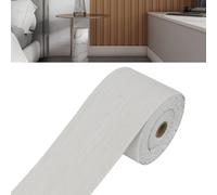 jackfru Plinthe souple large et épaisse, bande décorative flexible autocollante, profilé de transition de sol, plinthes, plafonds muraux, grain de bois de marbre (grain de bois blanc)
