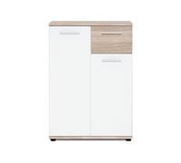 JACKY Meuble de rangement Petit Buffet mat et décor chene Sonoma Classique L 60 cm Bl