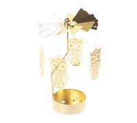 jackyee doré Chandelier Rotatif - mystérieux Hibou O Filature Rotatif carrousel Bougie Chauffe-Plat Porte lumière Cadeau décoration de Mariage