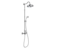 Jacob Delafon E24311-CP Colonne de douche mécanique Cléo 1889, style rétro poignées céramique, Chrome
