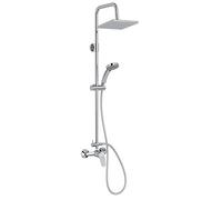 Jacob Delafon Colonne de Douche Mécanique Colette, Tête 20cm, Chrome | Canne réglable. Douchette 9cm 4 Jets. Débit 10L/min. Cartouche céramique
