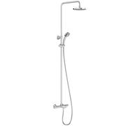 JACOB DELAFON Colonne douche et bain thermostatique ronde Hauteur réglable Douche tête 200 mm Douche à main JULY E99741-CP