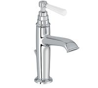 Jacob Delafon E24307-CP Mitigeur de Lavabo Cléo 1889, style retro poignée céramique, Chrome Brillant