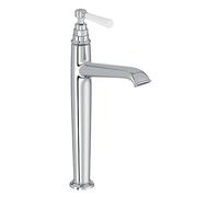Jacob Delafon E24309-CP Mitigeur lavabo Cléo 1889 haut sans vidage, style rétro poignée céramique, Chrome