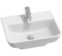 Jacob Delafon Lavabo Struktura 50 cm, Fixation murale, Céramique, Blanc | Céramique recy 10%). Lignes géométriques adoucies. Faible encombrement