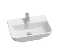 Jacob Delafon Lavabo Struktura 55 cm, Fixation murale, Céramique, Blanc | Céramique recy 10%). Lignes géométriques adoucies. Entretien facile