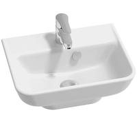 Jacob Delafon - Lave-mains Struktura 45cm, meulé pour installation sur meuble ou plan - 1 trou avec trop plein - Blanc - EGH112-Z-00