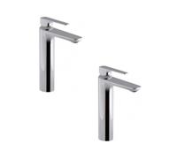 Lot de 2 mitigeurs lavabo haut Aleo+ sans vidage chromés