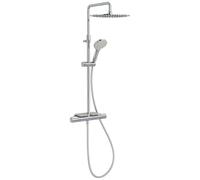 Jacob Delafon Metro Colonne de Douche chromé thermostatique chromé réglable en Hauteur avec Tablette Porte Flacon