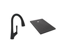 Jacob Delafon, Meuble Colonne OLA UP 40cm, Grande Capacité, Porte Réversible, Poignées Métal + Meuble OLA UP 80cm, Plan Simple Vasque Céramique, 2 Tiroirs Fermeture Douce, Chêne Colorado